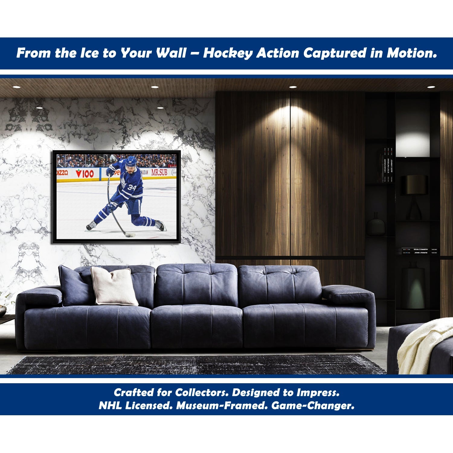 AUSTON MATTHEWS SLAPSHOT FRAMED CANVAS - TORONTO MAPLE LEAFS (31.5' BY 22.5') - Image 3
