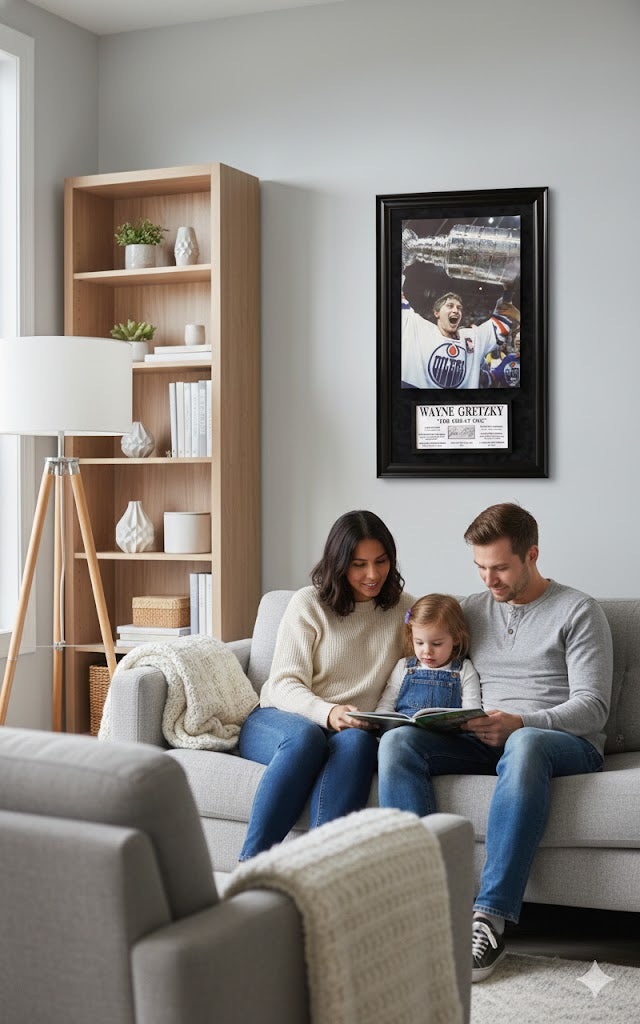 ALL TIME GREATS: WAYNE GRETZKY SIGNATURE PLAQUE & CANVAS (49.5' BY 29.5') - Image 4
