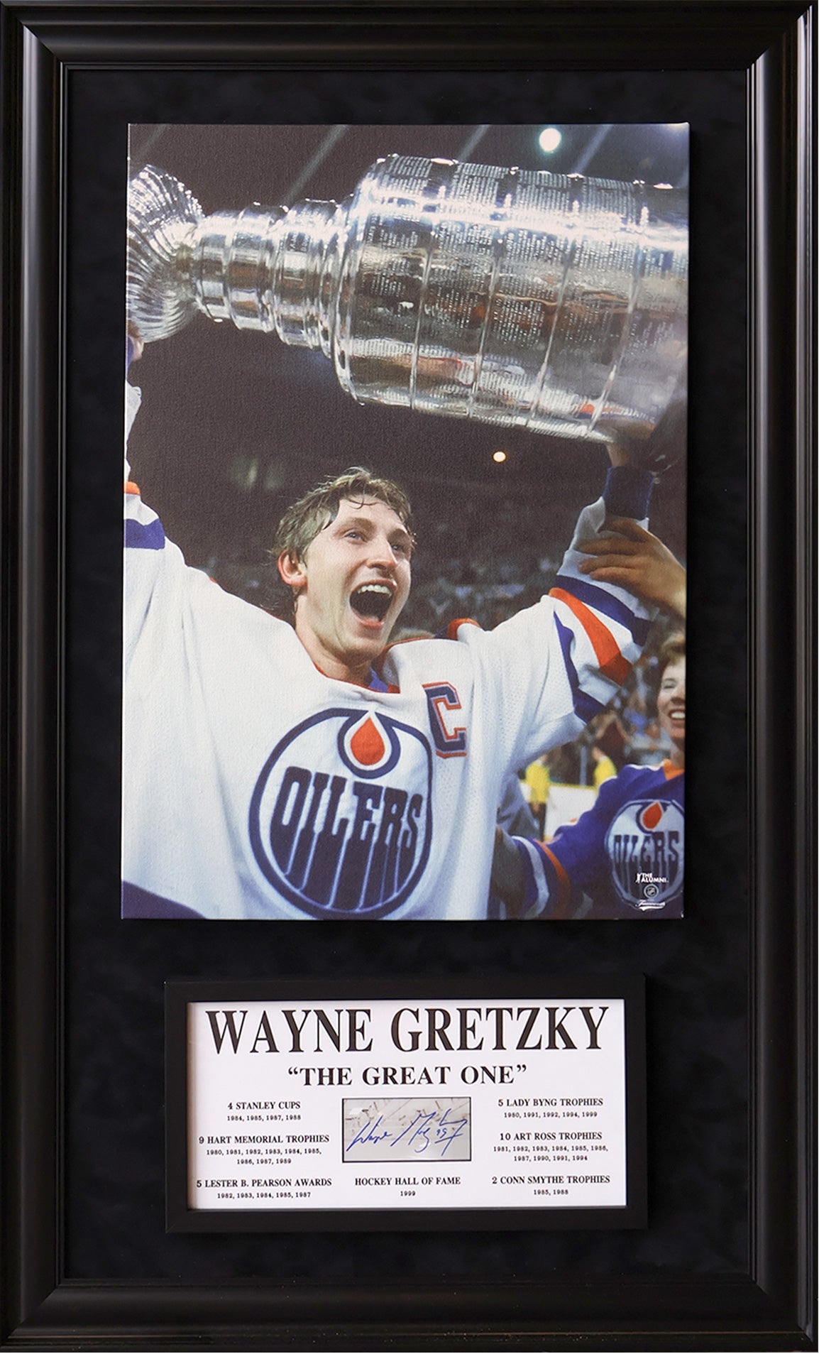ALL TIME GREATS: WAYNE GRETZKY SIGNATURE PLAQUE & CANVAS (49.5' BY 29.5')