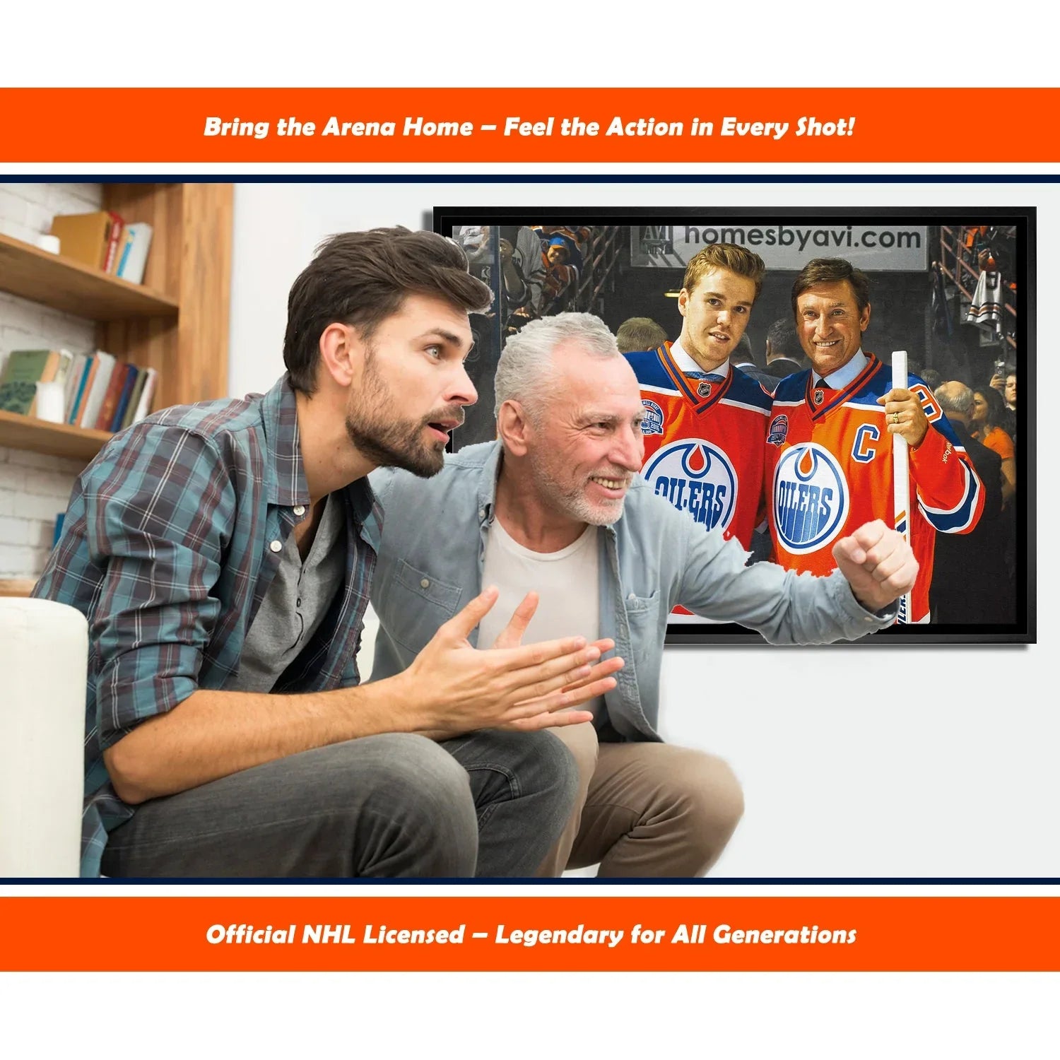 WAYNE GRETZKY & CONNOR MCDAVID FRAMED CANVAS - EDMONTON OILERS (31.5" BY 22.5")