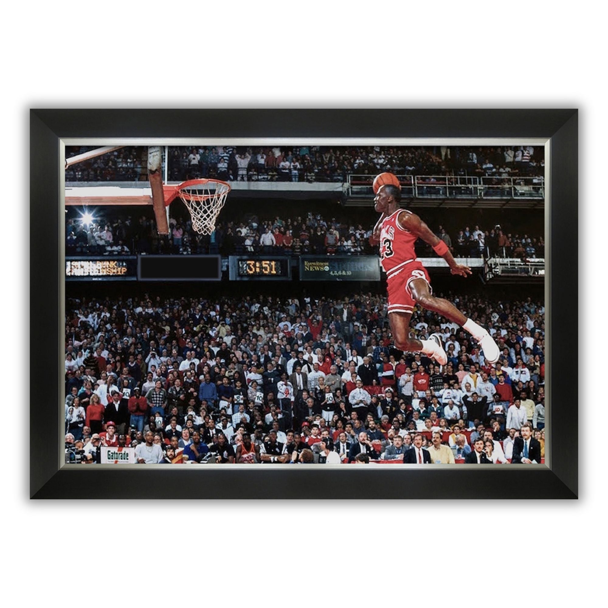 MICHAEL JORDAN 1988 ALL-STAR GAME SLAM DUNK FRAMED CANVAS (33.5' BY 23.5')