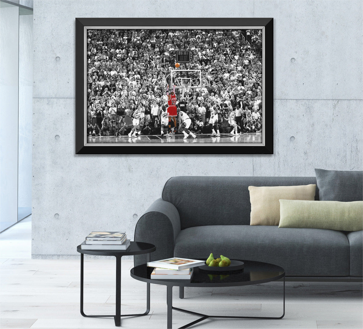 MICHAEL JORDAN LAST SHOT FRAMED CANVAS (33.5' BY 23.5') - Image 2