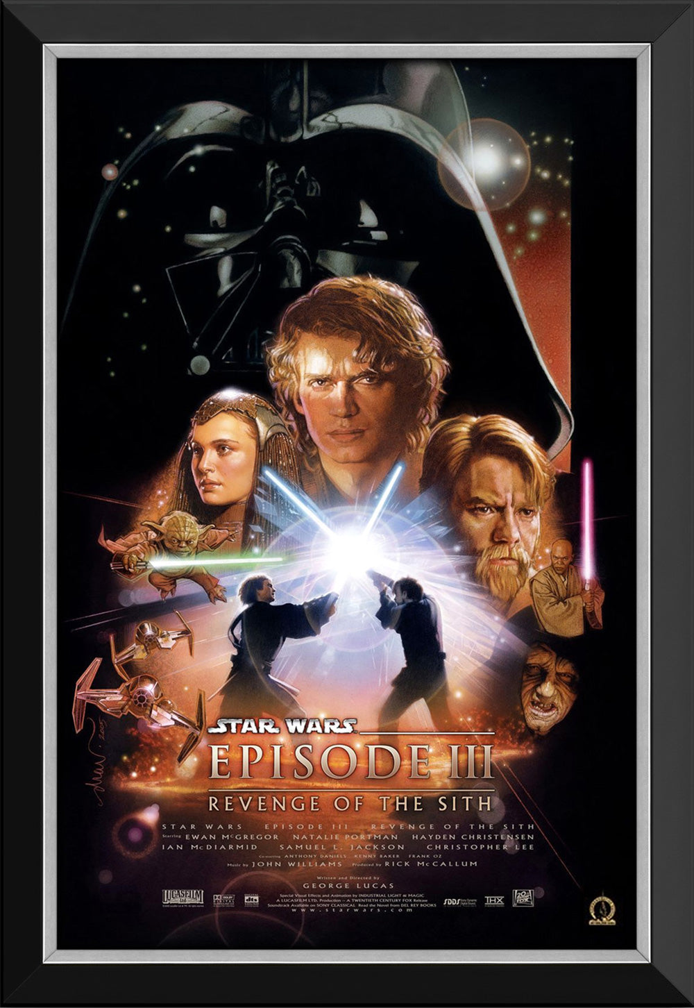 STAR WARS EP III REVENGE OF THE SITH MOVIE POSTER REPRINT - FRAMED 33.5'X23.5'
