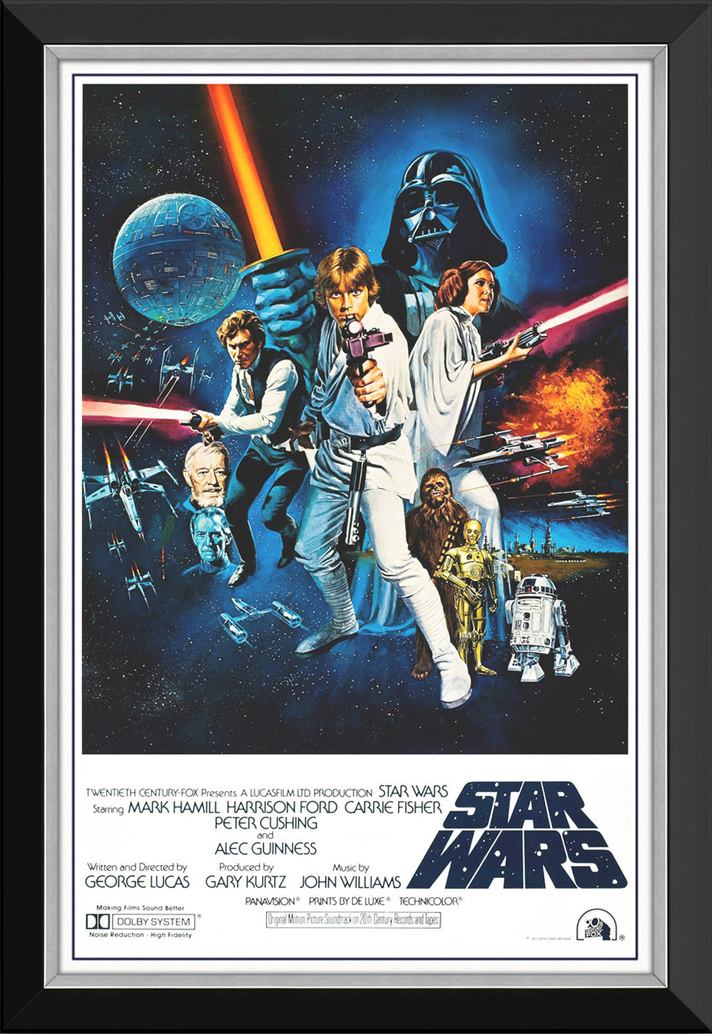 STAR WARS EP IV A NEW HOPEBLASTERSMOVIE POSTER REPRINT - FRAMED 33.5'X23.5'