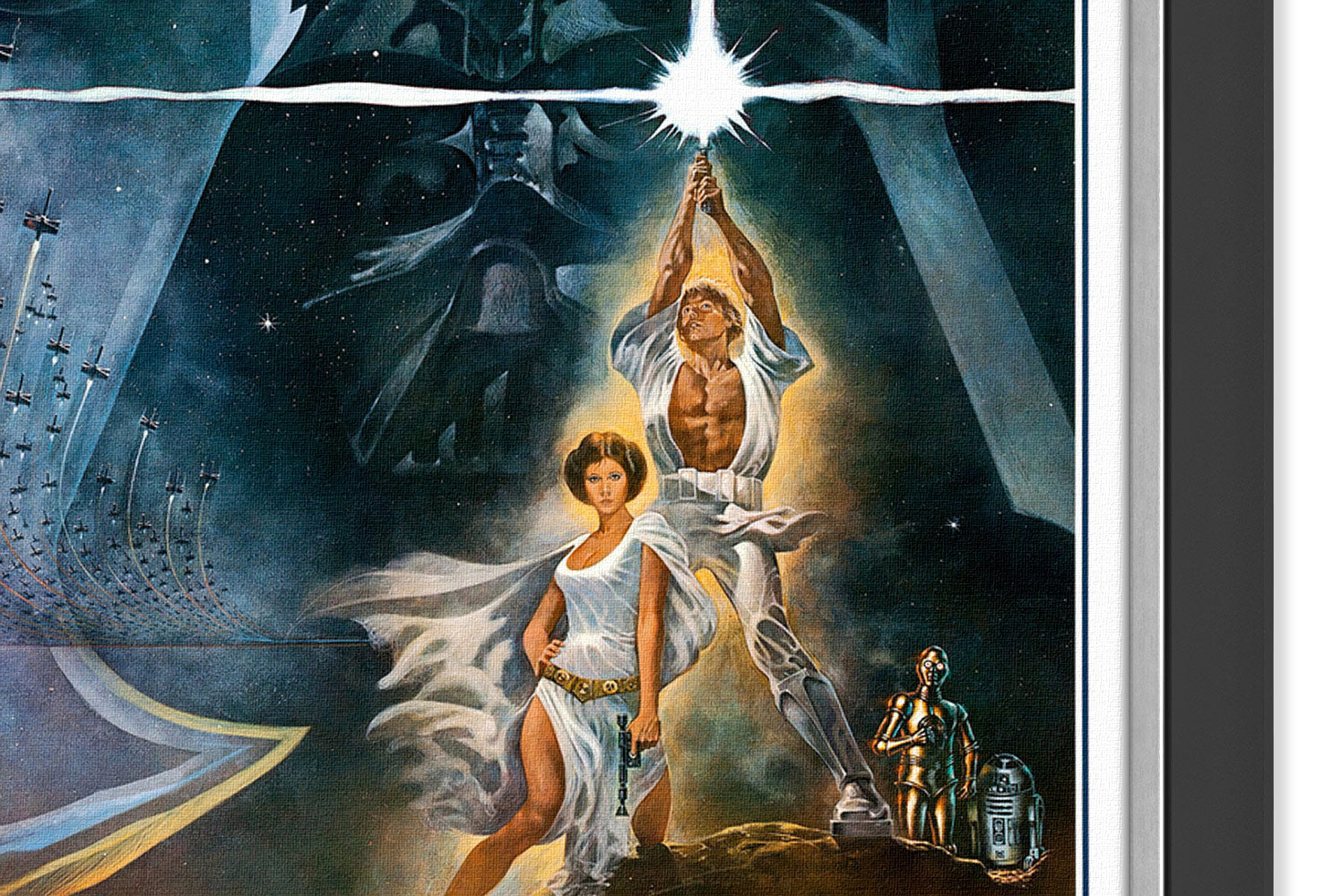 STAR WARS EP IV A NEW HOPE - MOVIE POSTER REPRINT - FRAMED CLASSIC (33.5'X23.5') - Image 2