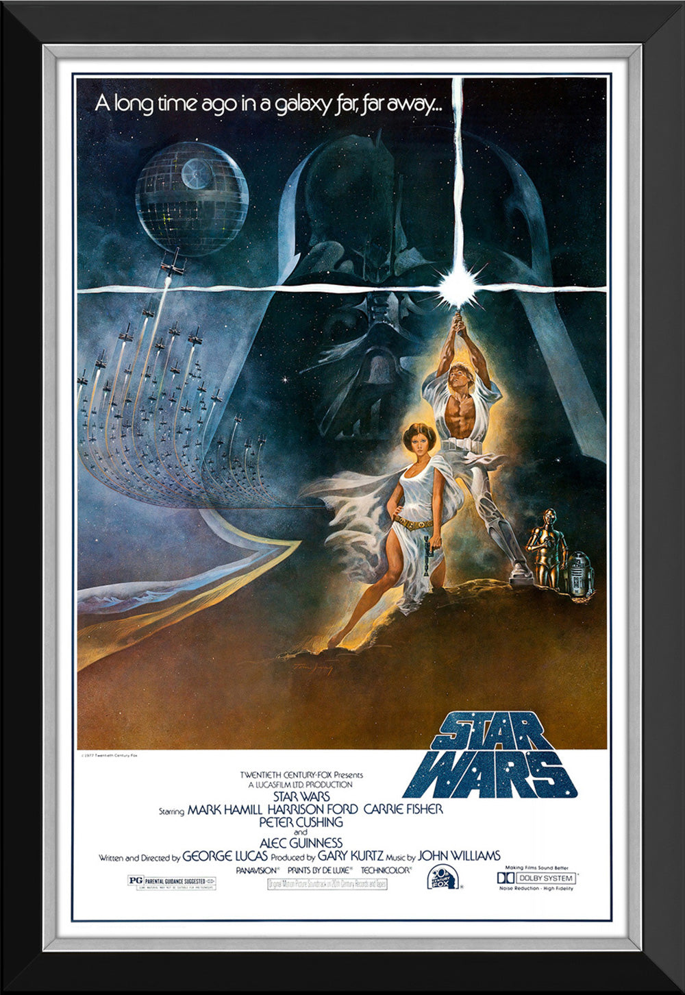 STAR WARS EP IV A NEW HOPE - MOVIE POSTER REPRINT - FRAMED CLASSIC (33.5'X23.5')