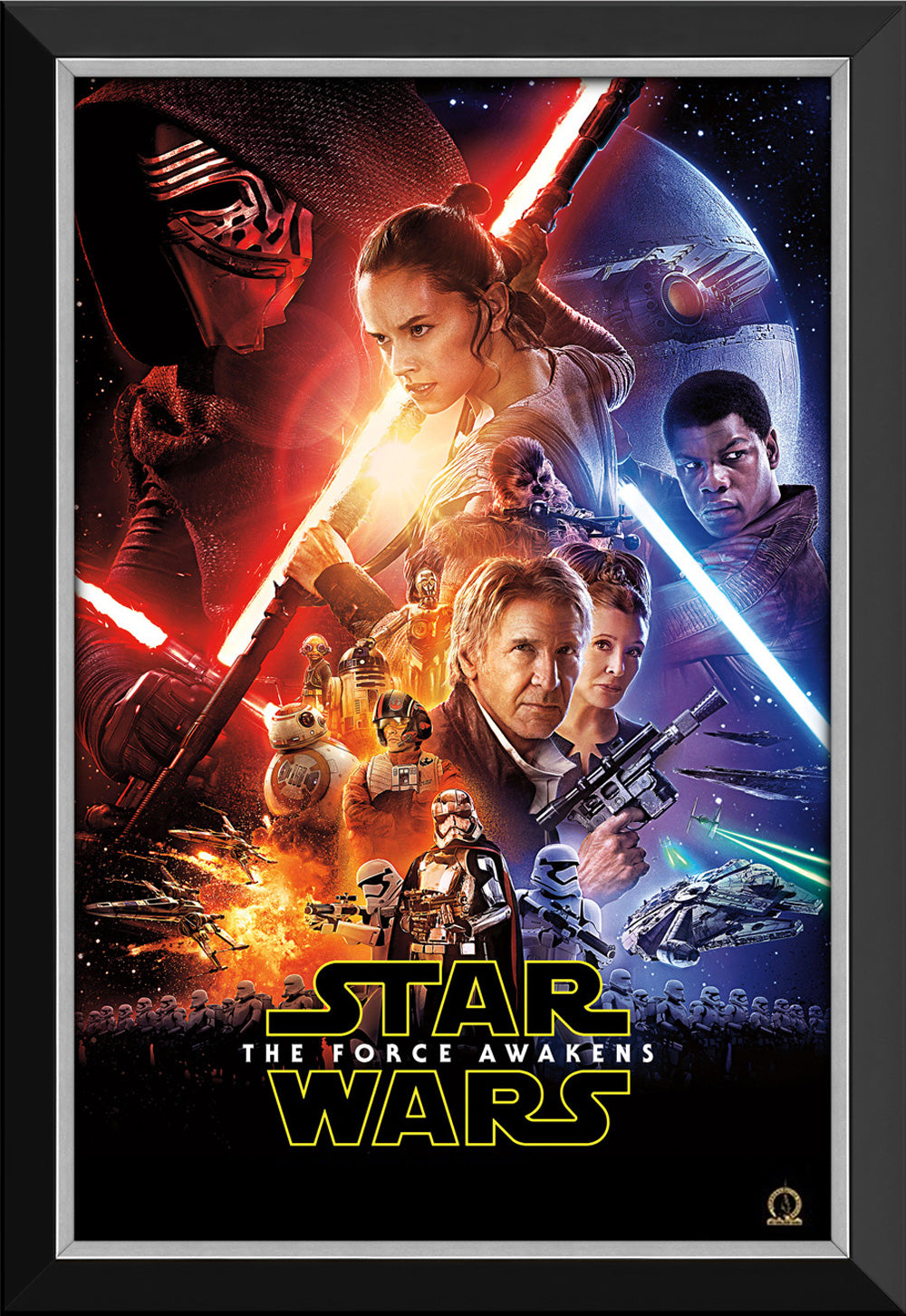 STAR WARS EP VII THE FORCE AWAKENS POSTER REPRINT - FRAMED CANVAS 33.5'X23.5'