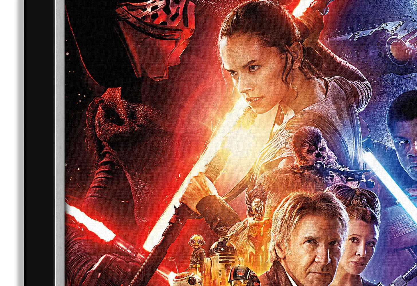 STAR WARS EP VII THE FORCE AWAKENS POSTER REPRINT - FRAMED CANVAS 33.5"X23.5"