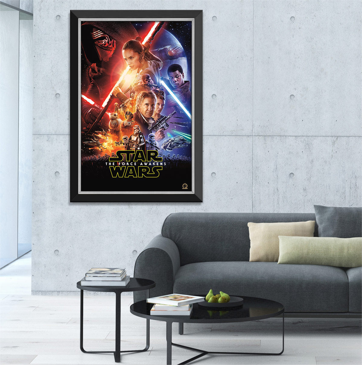 STAR WARS EP VII THE FORCE AWAKENS POSTER REPRINT - FRAMED CANVAS 33.5'X23.5' - Image 2