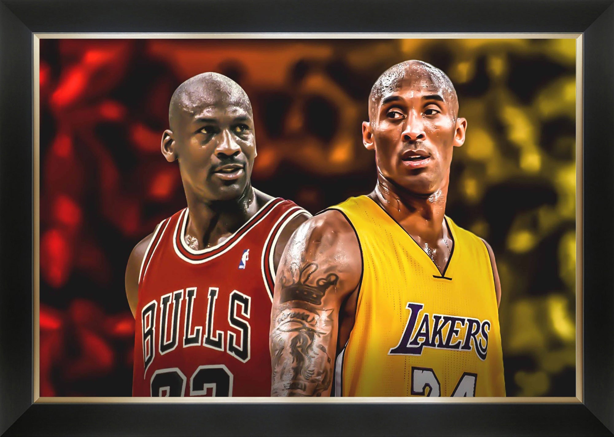 MICHAEL JORDAN & KOBE BRYANT CANVAS FRAME - BASKETBALL LEGENDS (33.5' BY 23.5')