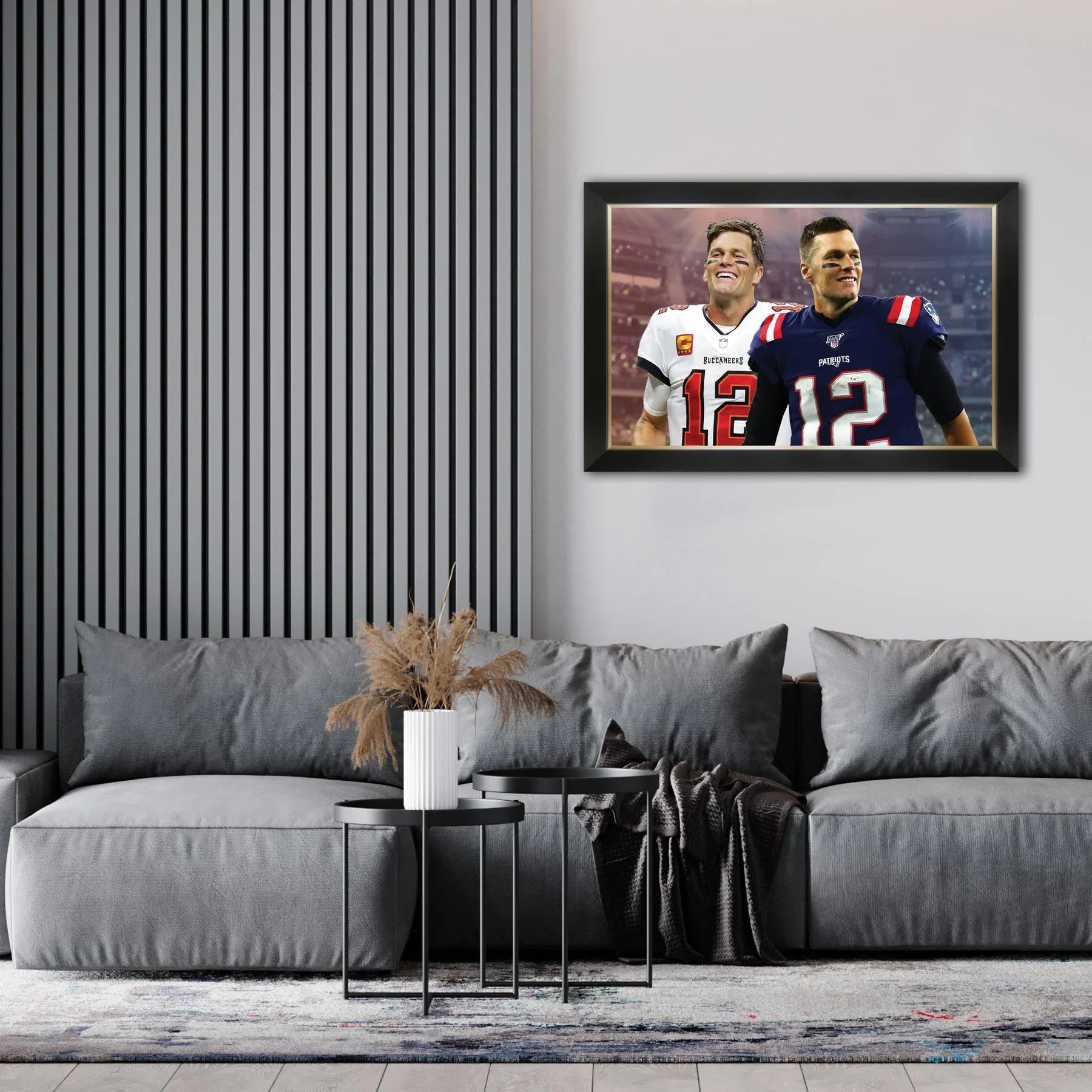 TOM BRADY FRAMED CANVAS NFL LEGEND - PATRIOTS & BUCCANEERS (33.5" BY 23.5")
