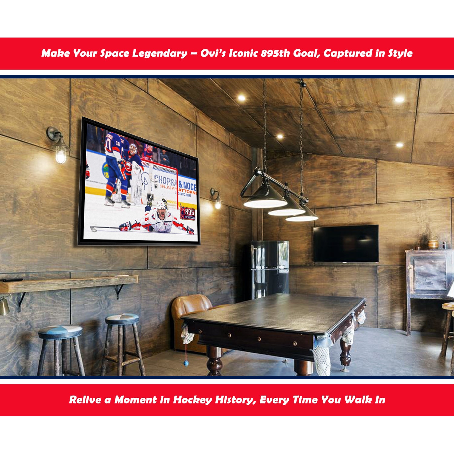 ALEXANDER OVECHKIN RECORD GOAL #895 FRAMED CANVAS - WASHINGTON CAPITALS - Image 3