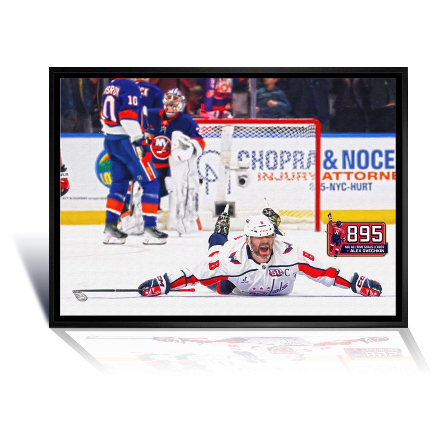 ALEXANDER OVECHKIN RECORD GOAL #895 FRAMED CANVAS - WASHINGTON CAPITALS