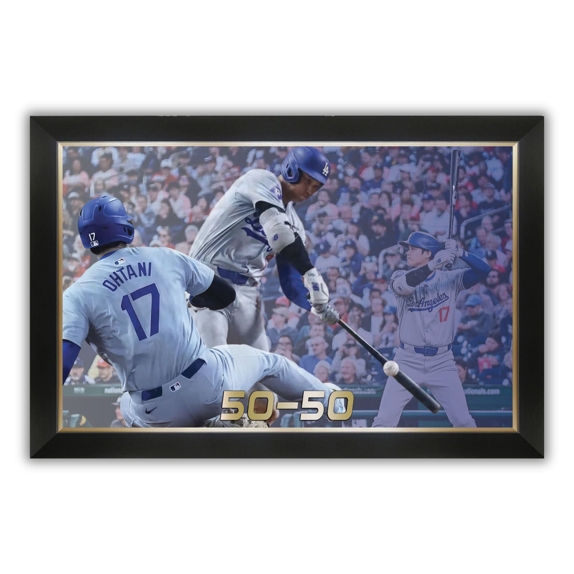 SHOHEI OHTANI FRAMED CANVAS RECORD SETTING 50-50 - L.A. DODGERS (33.5' BY 23.5')