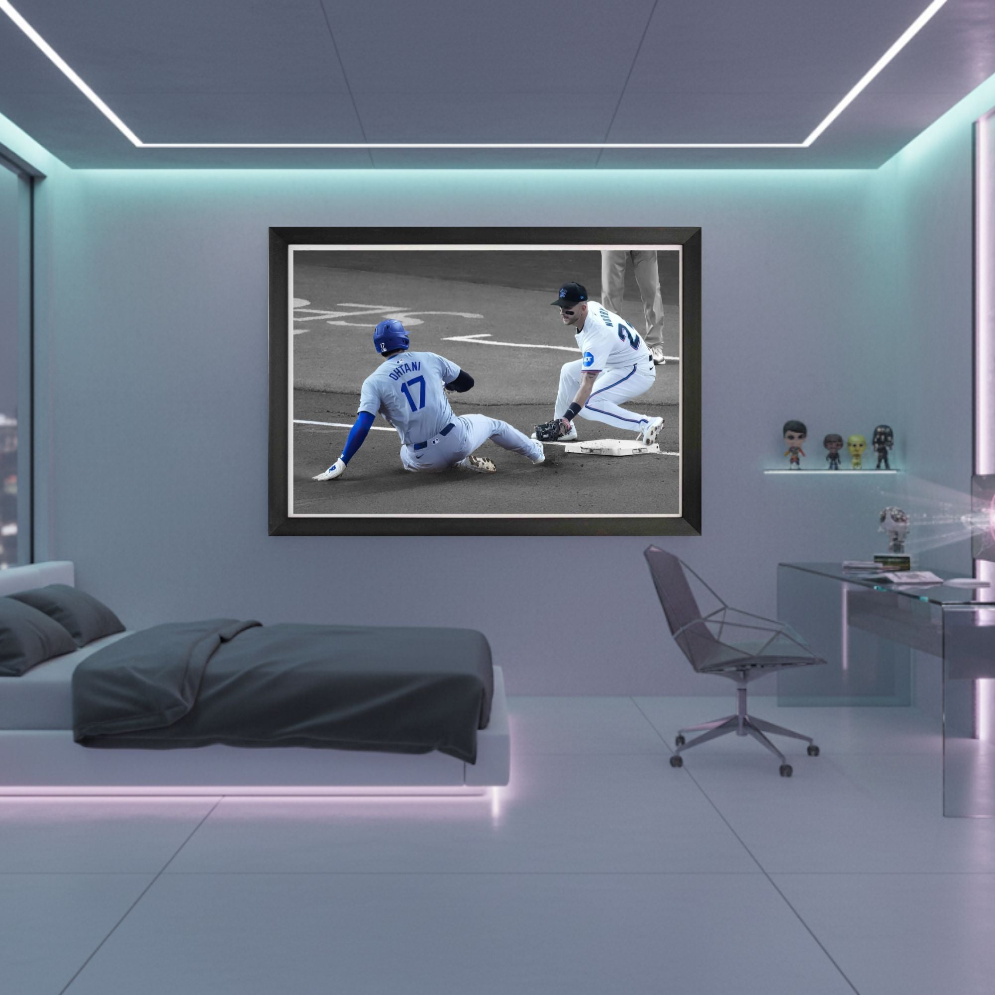 SHOHEI OHTANI FRAMED CANVAS RECORD SETTING 50TH STOLEN BASE - LA DODGERS 33'X23' - Image 2