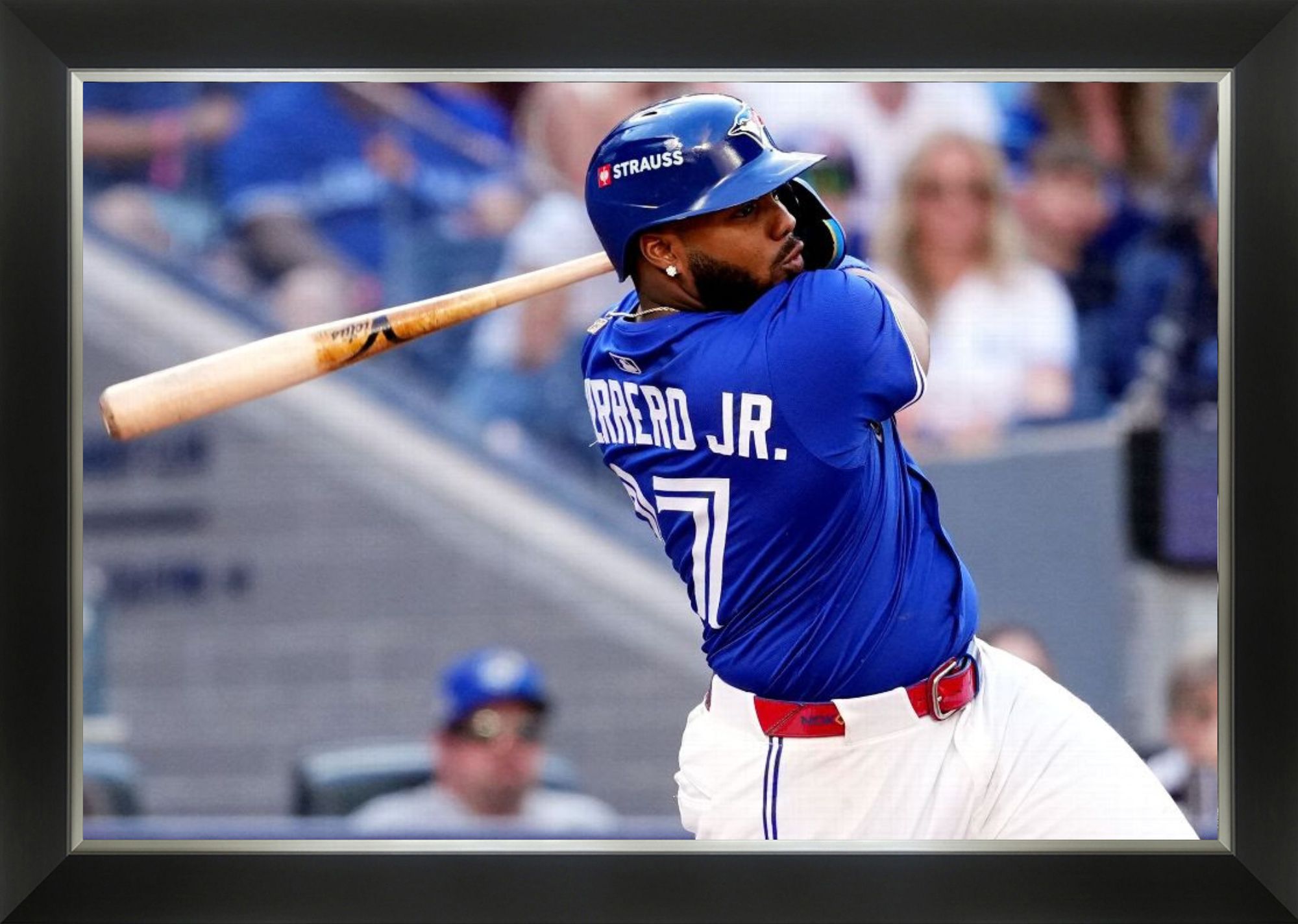 VLADIMIR GUERRERO JR. BATTING FRAMED CANVAS - TORONTO BLUE JAYS (33.5' BY 23.5')