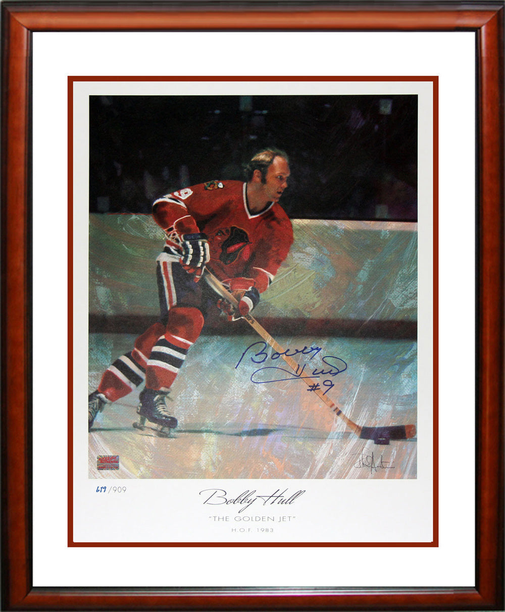 THE GOLDEN JET LITHOGRAPH - SIGNEDXBOBBY HULL - LIMITED EDITION OF 909 27'X23'