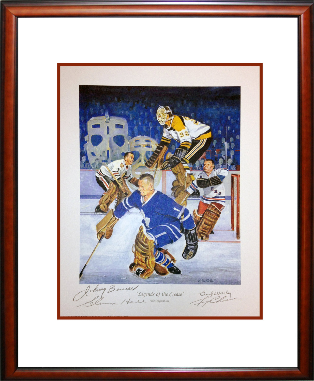 LEGENDS OF THE CREASE AUTOGRAPHED LITHOGRAPH - FRAMED  (16' BY 14')