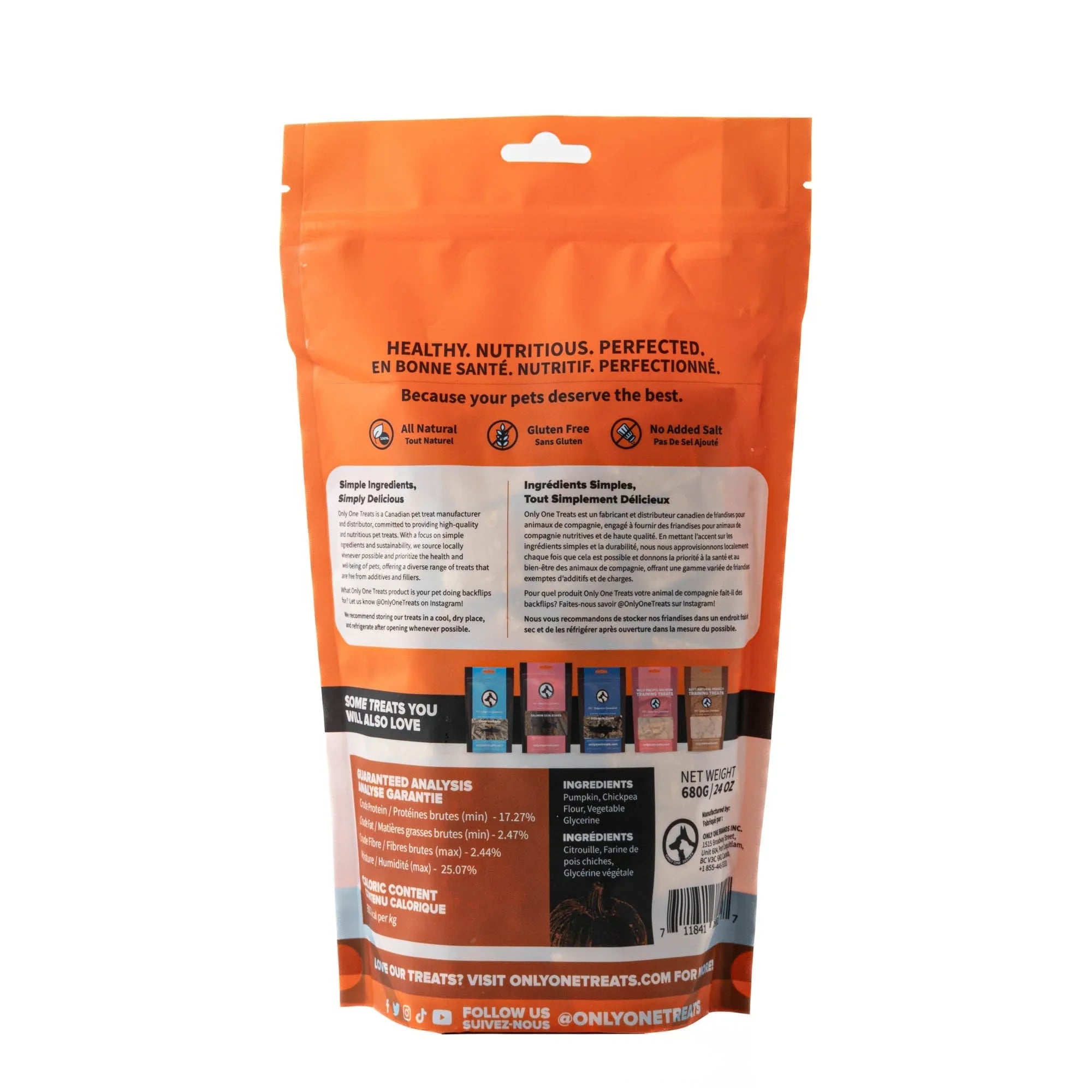 Only One Treats Fresh Soft Pumpkin Training Treats 680g