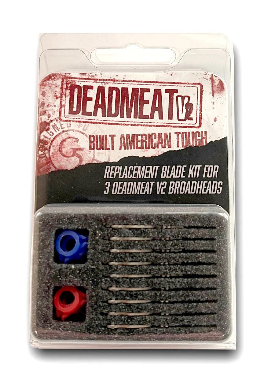 Deadmeat V2 replacement blade kit for archery broadheads in retail packaging