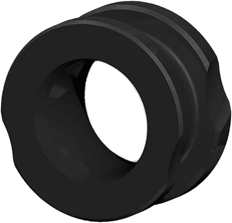 Black silicone cock ring with smooth finish, adult male sex toy accessory