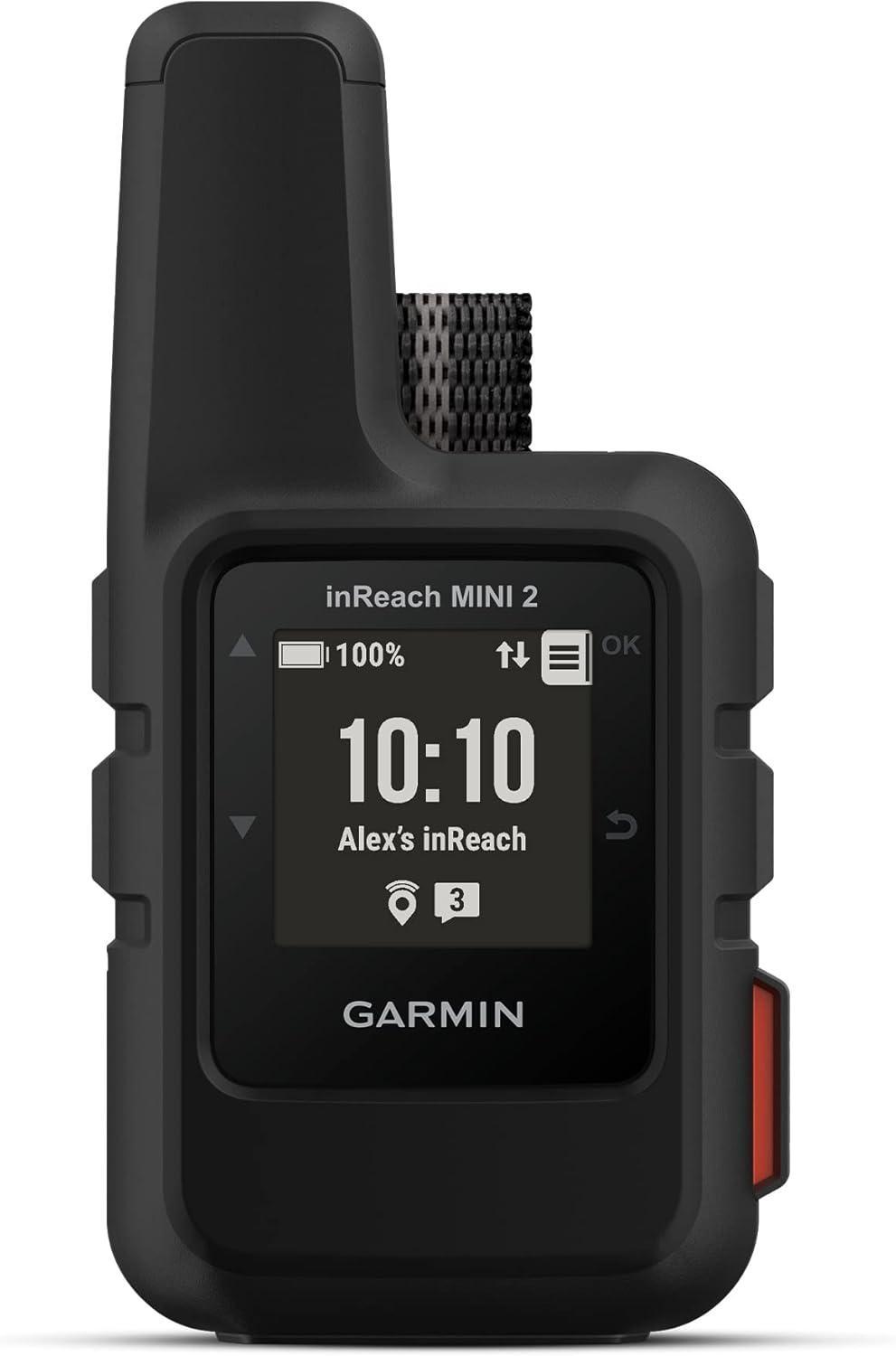Garmin inReach Mini 2 black handheld satellite communicator device with screen display