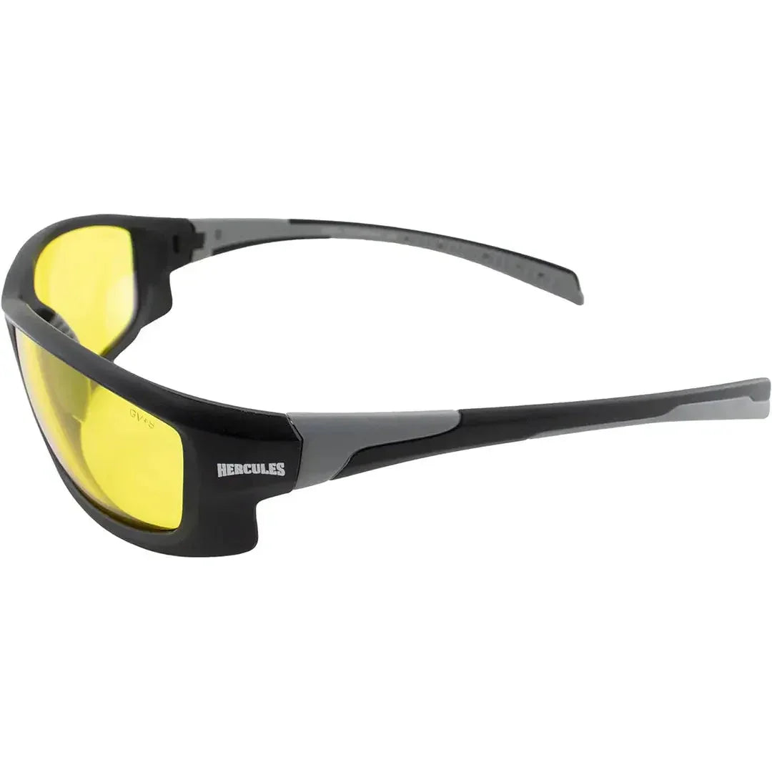 Global Vision Hercules 1 motorcycle sunglasses with yellow lenses and black frame