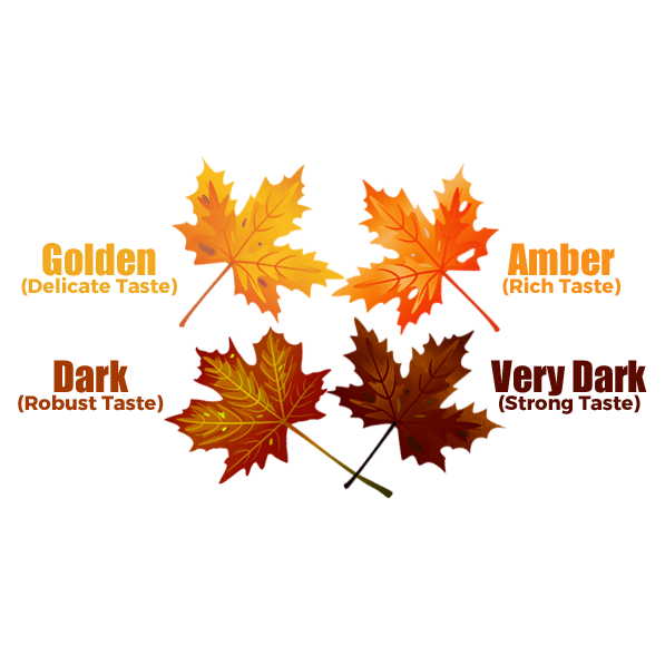 Organic maple syrup in leaf-shaped bottles