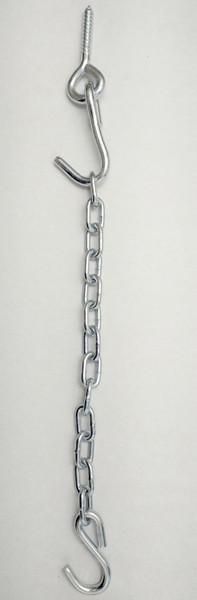 Metal hammock chair chain kit with S hooks and ceiling screw on white background
