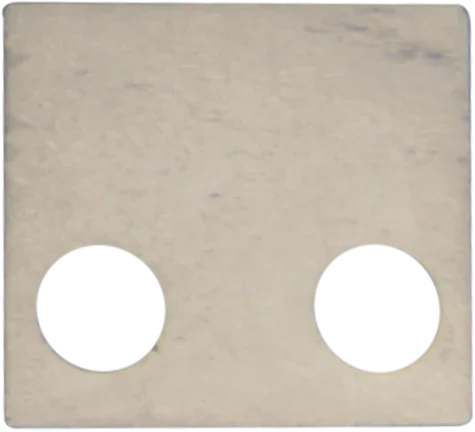 Square metal backer plate for Arrow Rest Launchers with two round holes