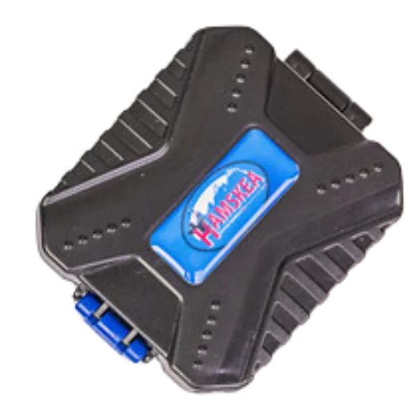 Hamskea Raptor Aperture case, black hard shell with blue logo insert, compact archery accessory