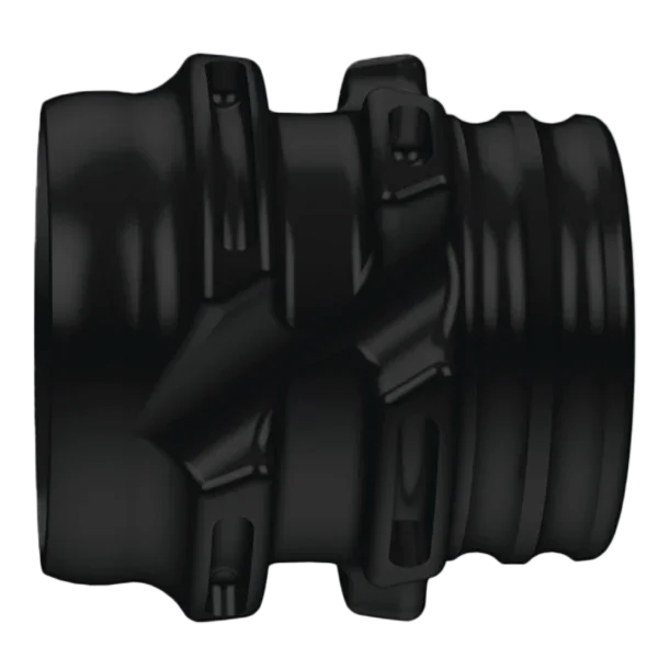 Black FS Raptor paintball marker barrel insert with apertures, isolated on white background