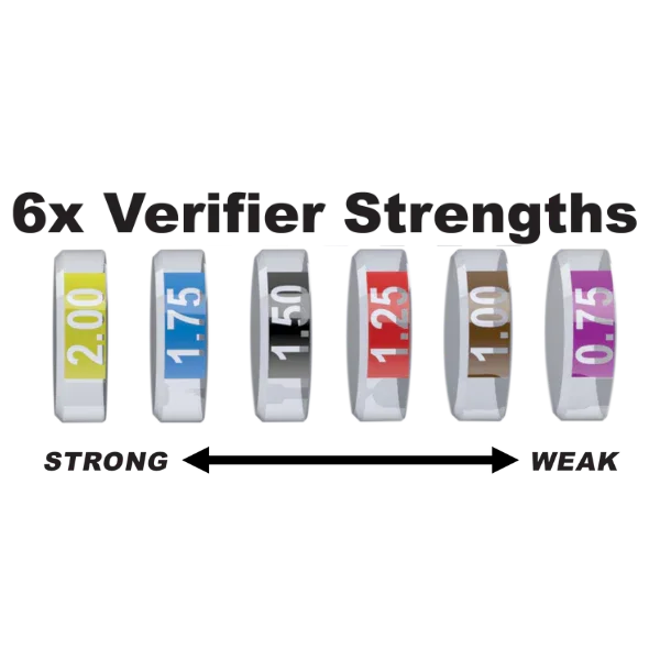 Six FS Raptor aperture inserts in different colors, labeled 2.00 to 0.75 for vent filter strengths.