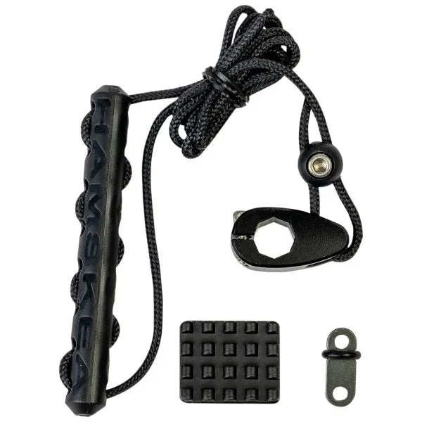 Hamskea rebound dampener conversion kit with cord, grip, and mounting parts on white background