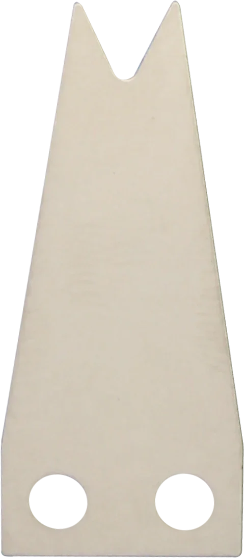 Narrow stainless steel arrow rest launcher with two holes and V-shaped notch