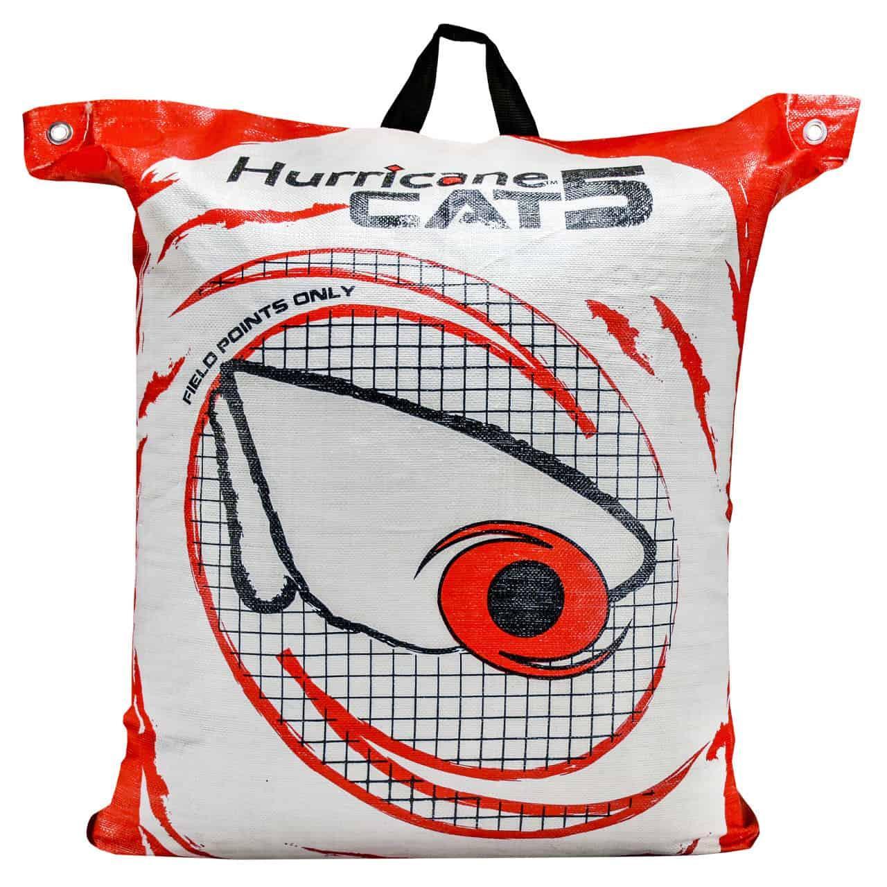 Hurricane CAT 5 high energy archery bag target with red and black target design