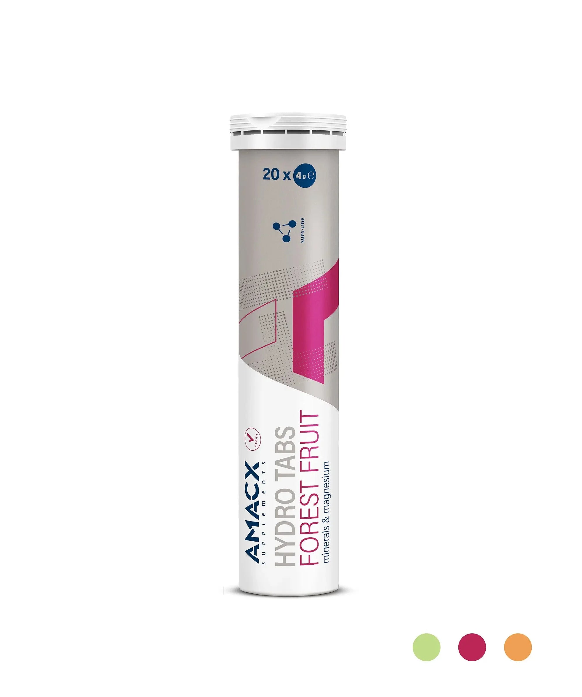 Amacx Hydro Tabs Forest Fruit tube, 20 tablets, minerals and magnesium supplement