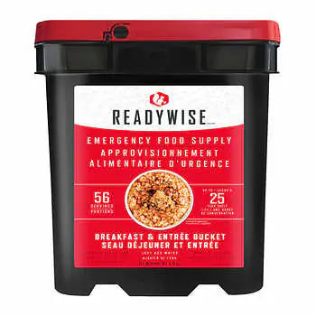 ReadyWise Emergency Food Supply 56 Serving Freeze Dried Breakfast & Entree Bucket
