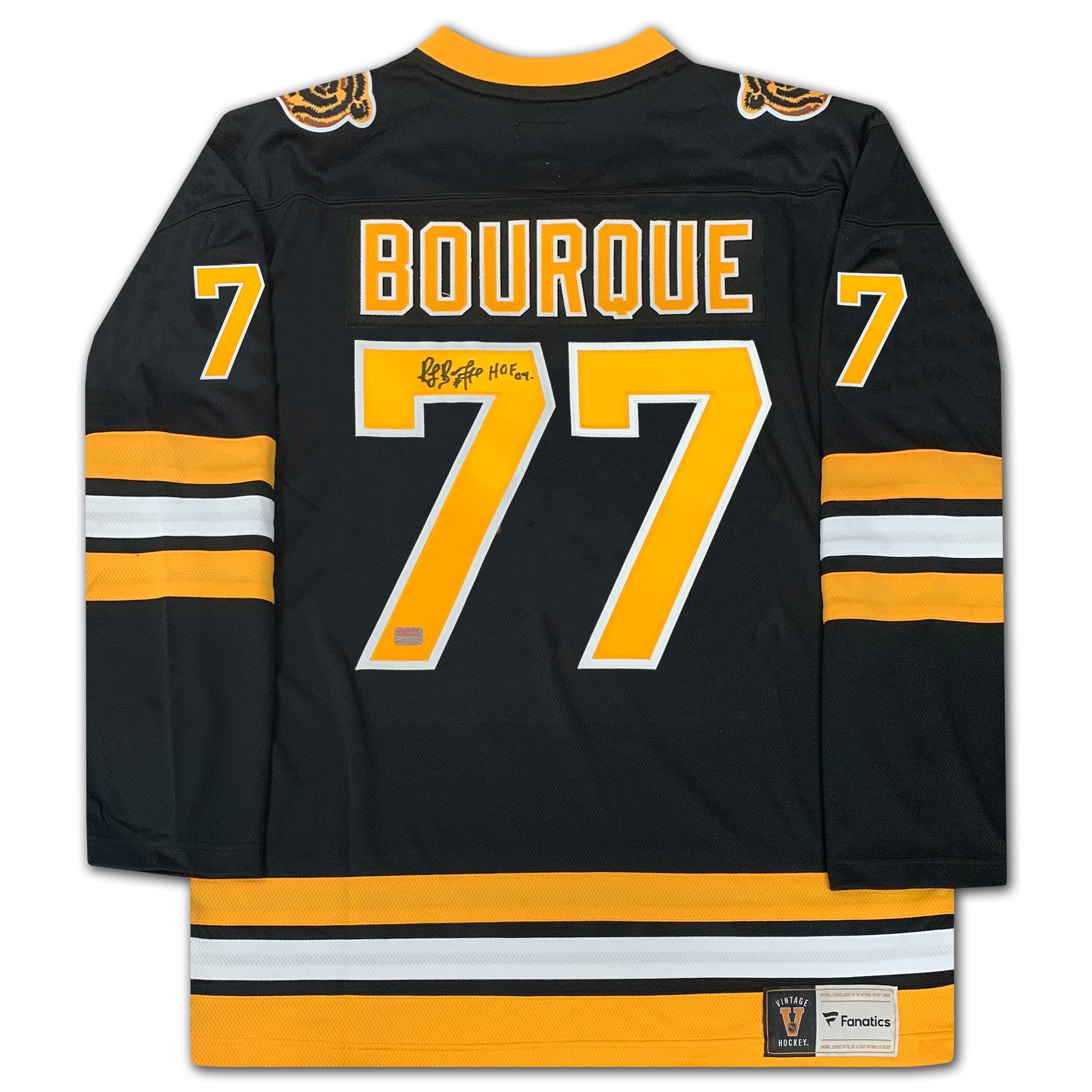 RAYMOND BOURQUE AUTOGRAPHED BLACK BOSTON BRUINS JERSEY