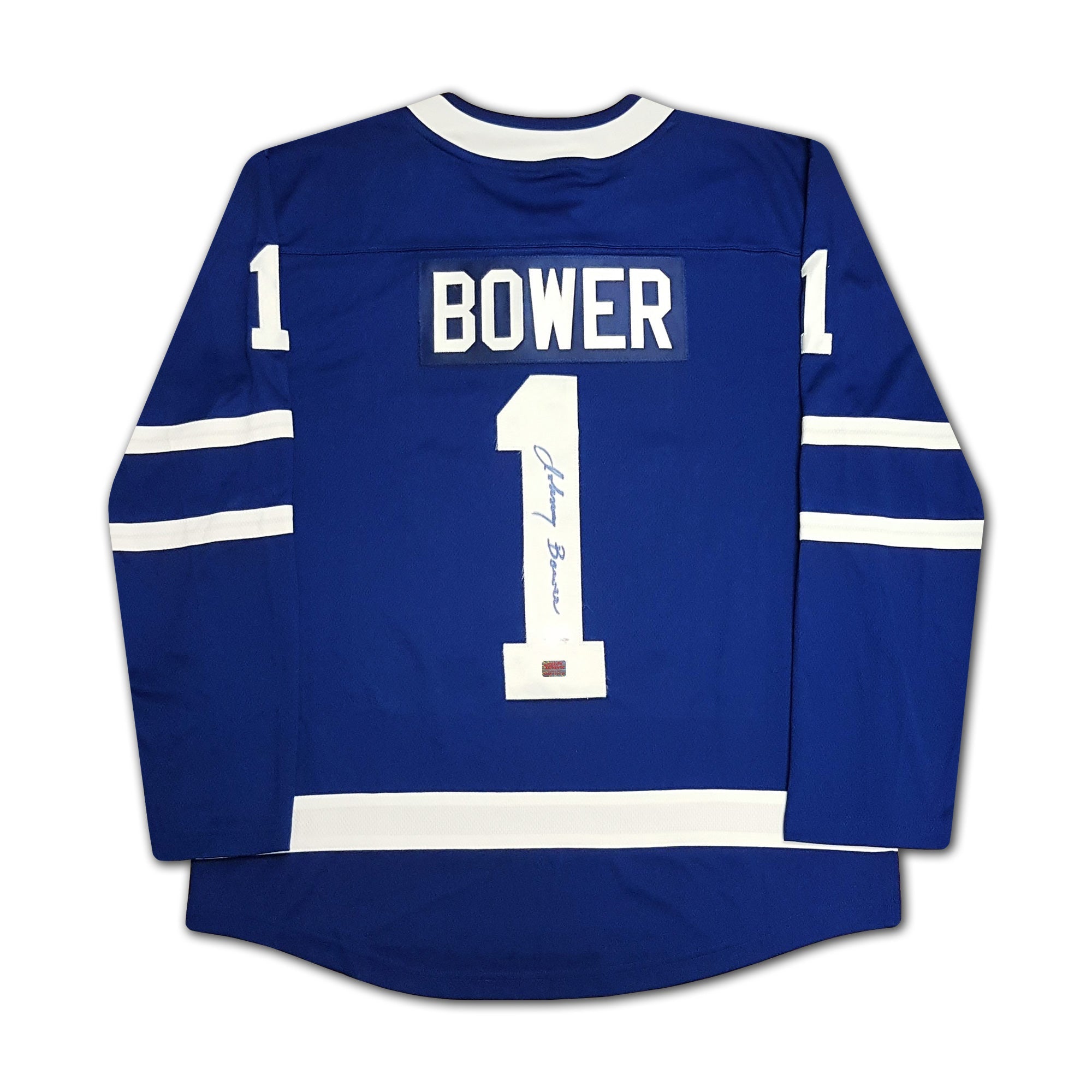 JOHNNY BOWER AUTOGRAPHED BLUE TORONTO MAPLE LEAFS JERSEY - Image 2