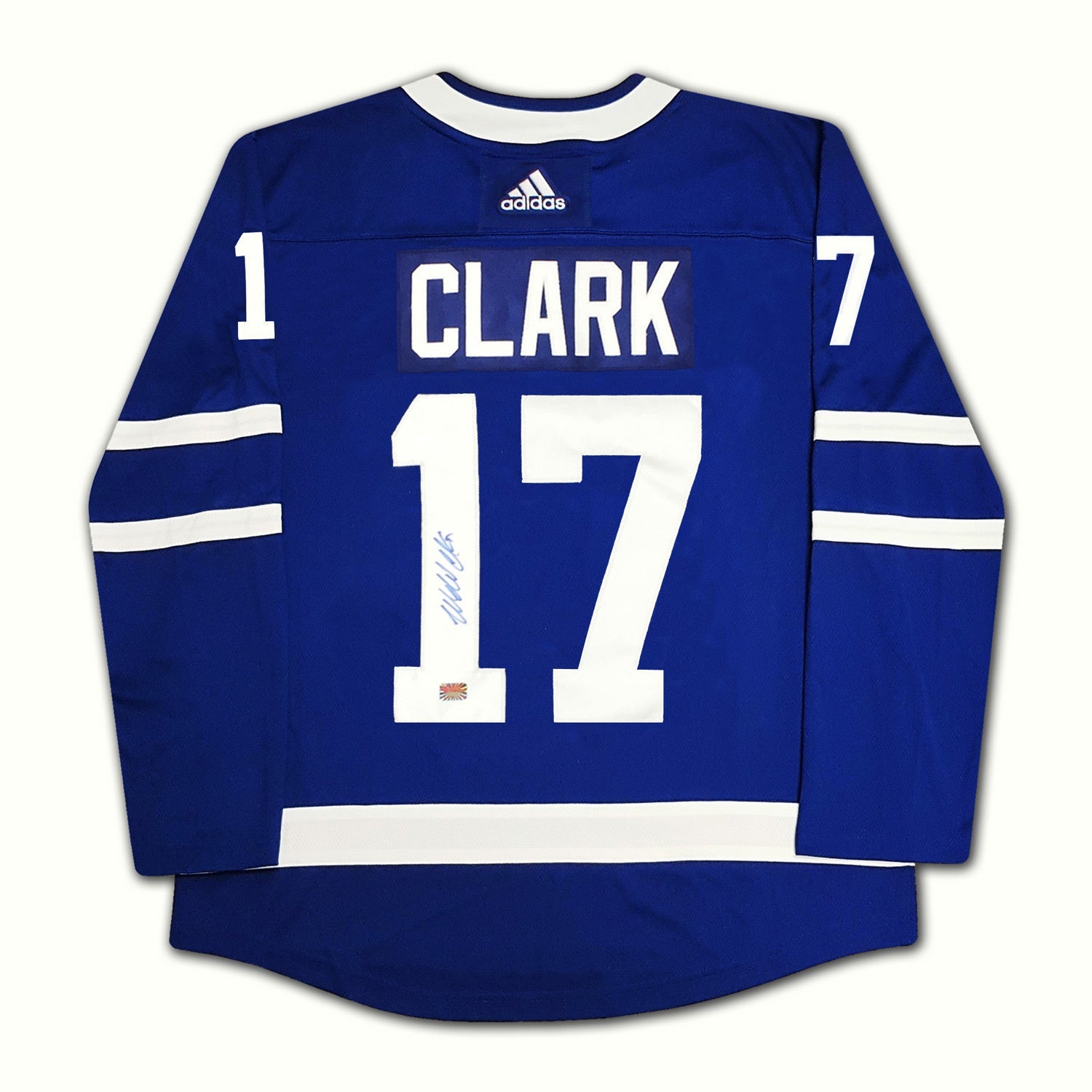 WENDEL CLARK SIGNED ADIDAS BLUE TORONTO MAPLE LEAFS JERSEY