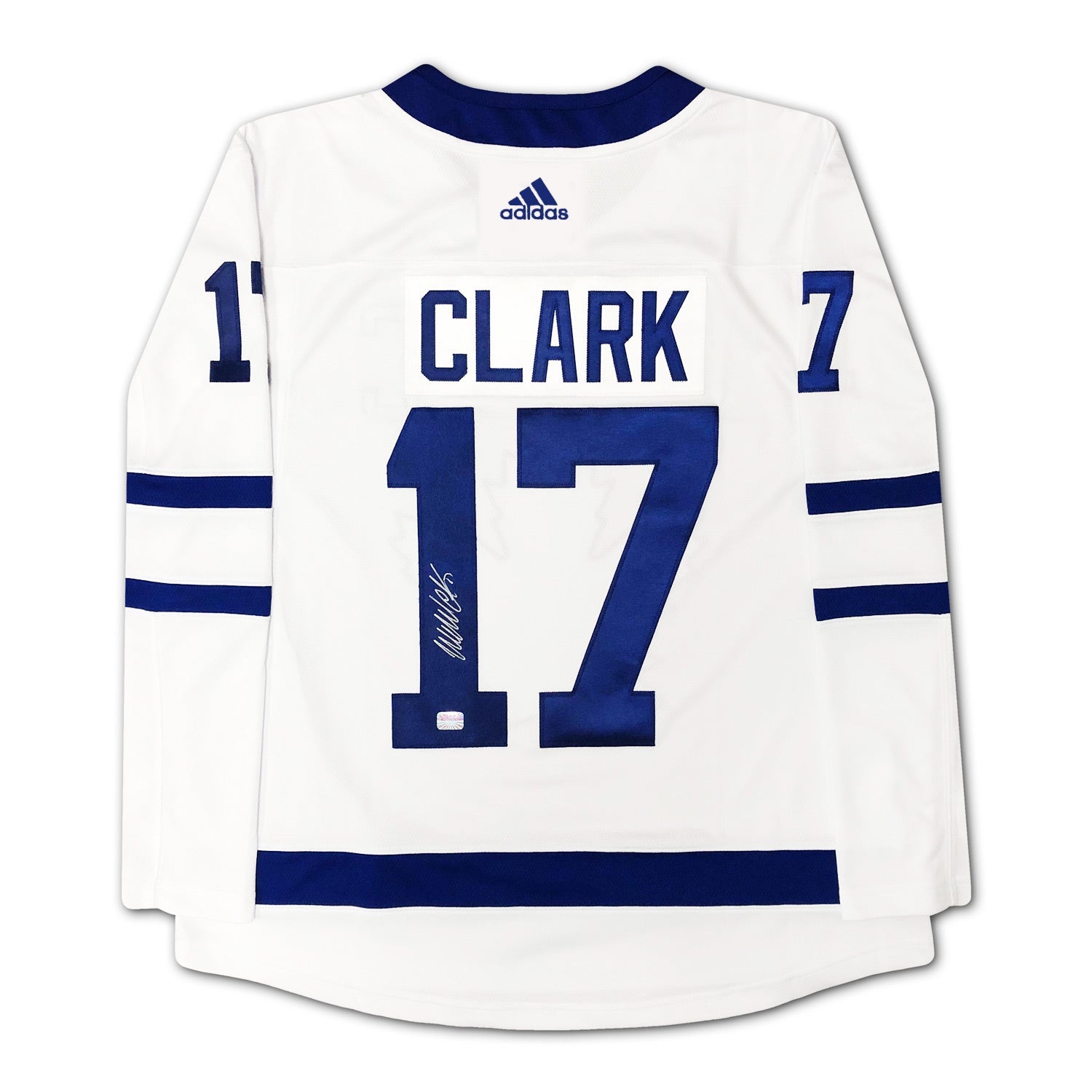 WENDEL CLARK SIGNED ADIDAS WHITE TORONTO MAPLE LEAFS JERSEY