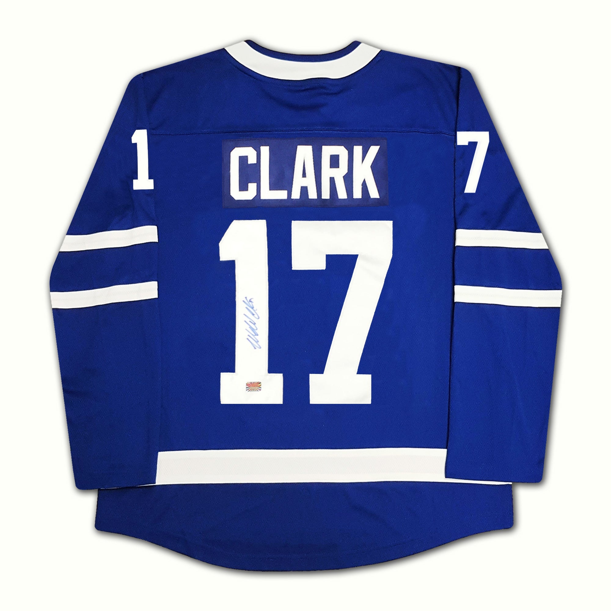 WENDEL CLARK AUTOGRAPHED BLUE TORONTO MAPLE LEAFS JERSEY - Image 2
