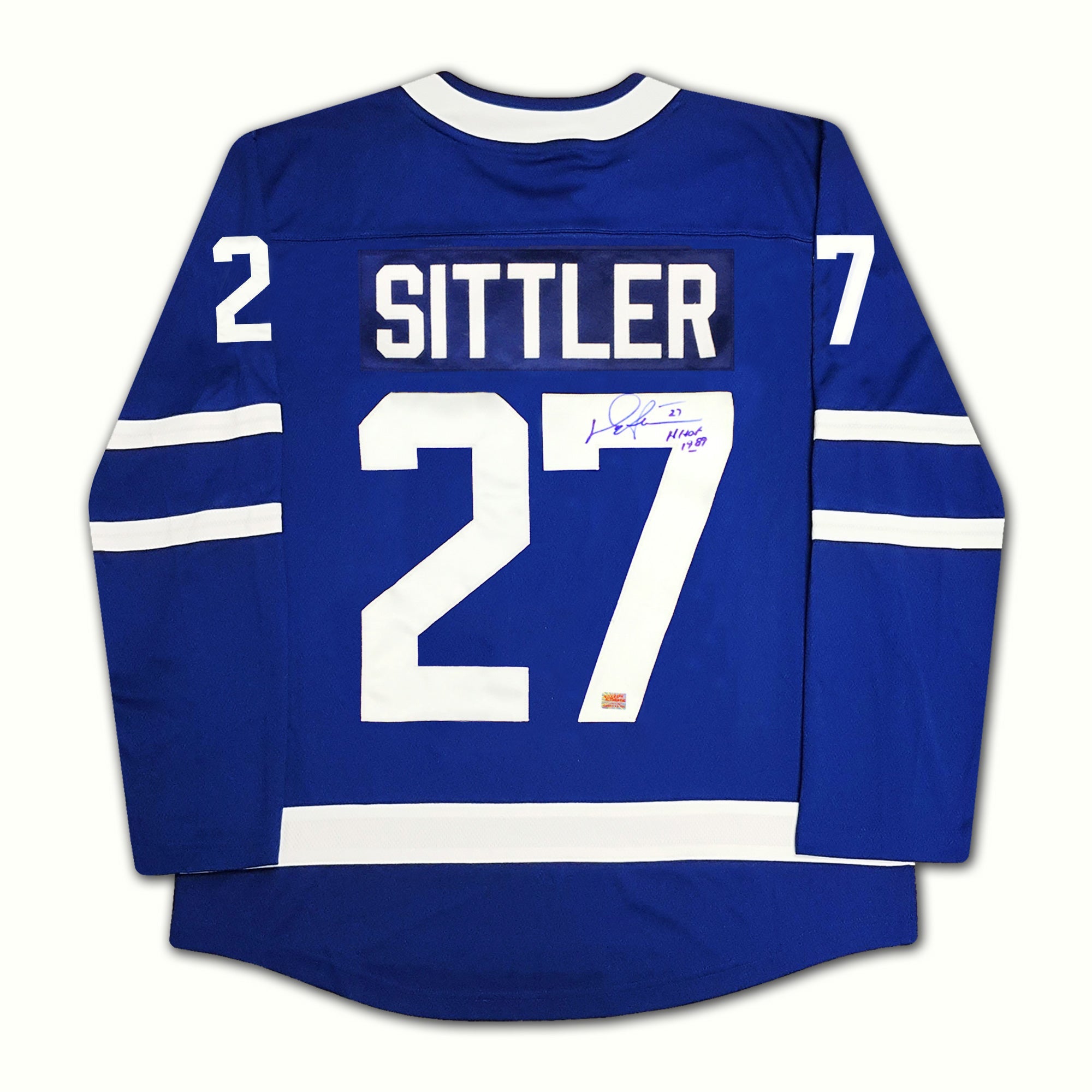 DARRYL SITTLER AUTOGRAPHED BLUE TORONTO MAPLE LEAFS JERSEY - Image 2