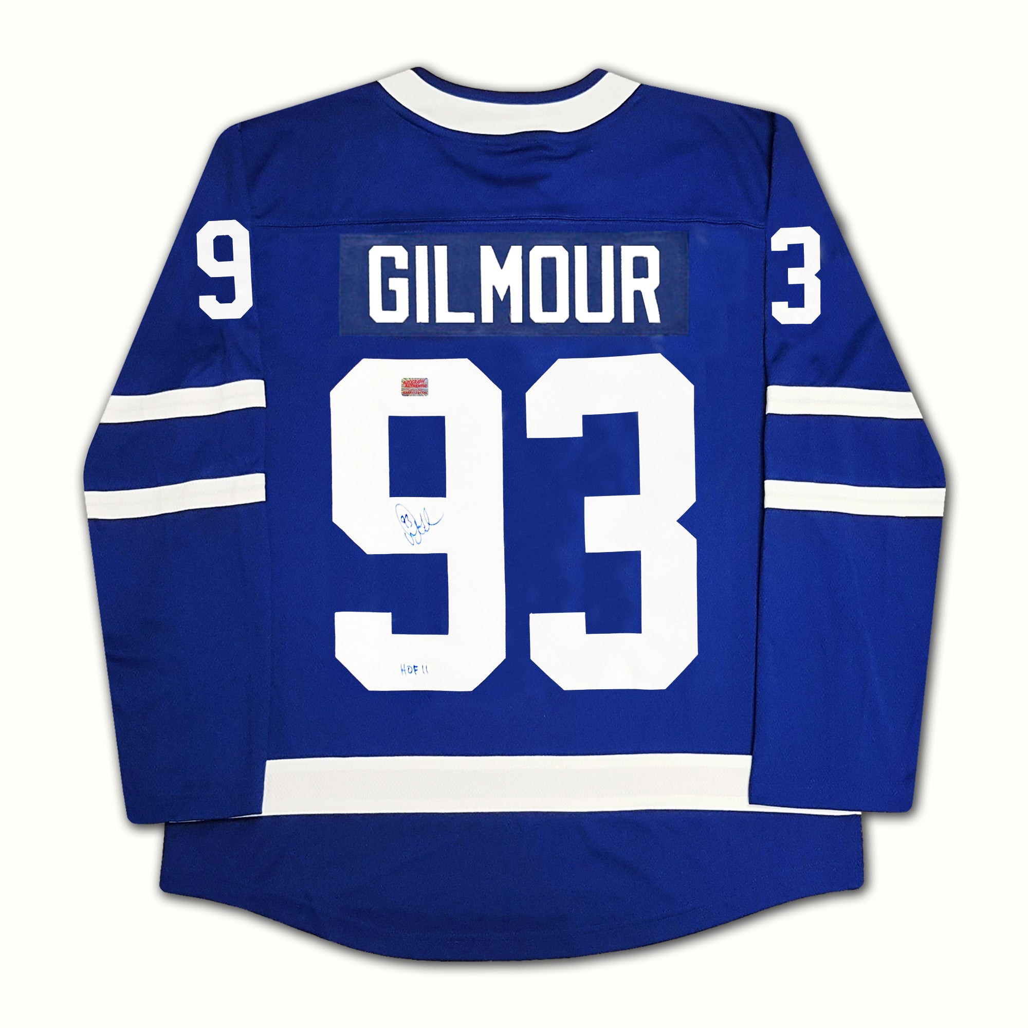 DOUG GILMOUR SIGNED FANATICS BLUE TORONTO MAPLE LEAFS JERSEY