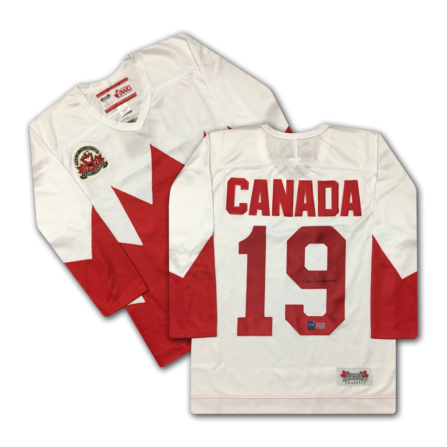 PAUL HENDERSON TEAM CANADA SIGNED 1972 WHITE JERSEY - SUMMIT SERIES
