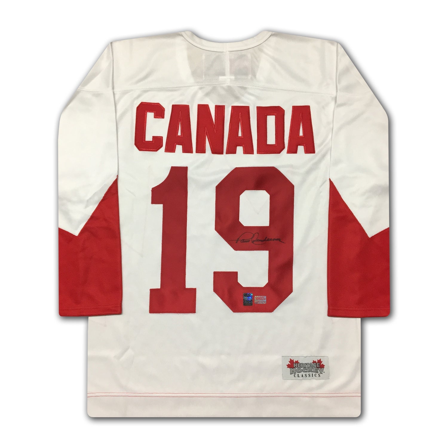 PAUL HENDERSON TEAM CANADA SIGNED 1972 WHITE JERSEY - SUMMIT SERIES - Image 2
