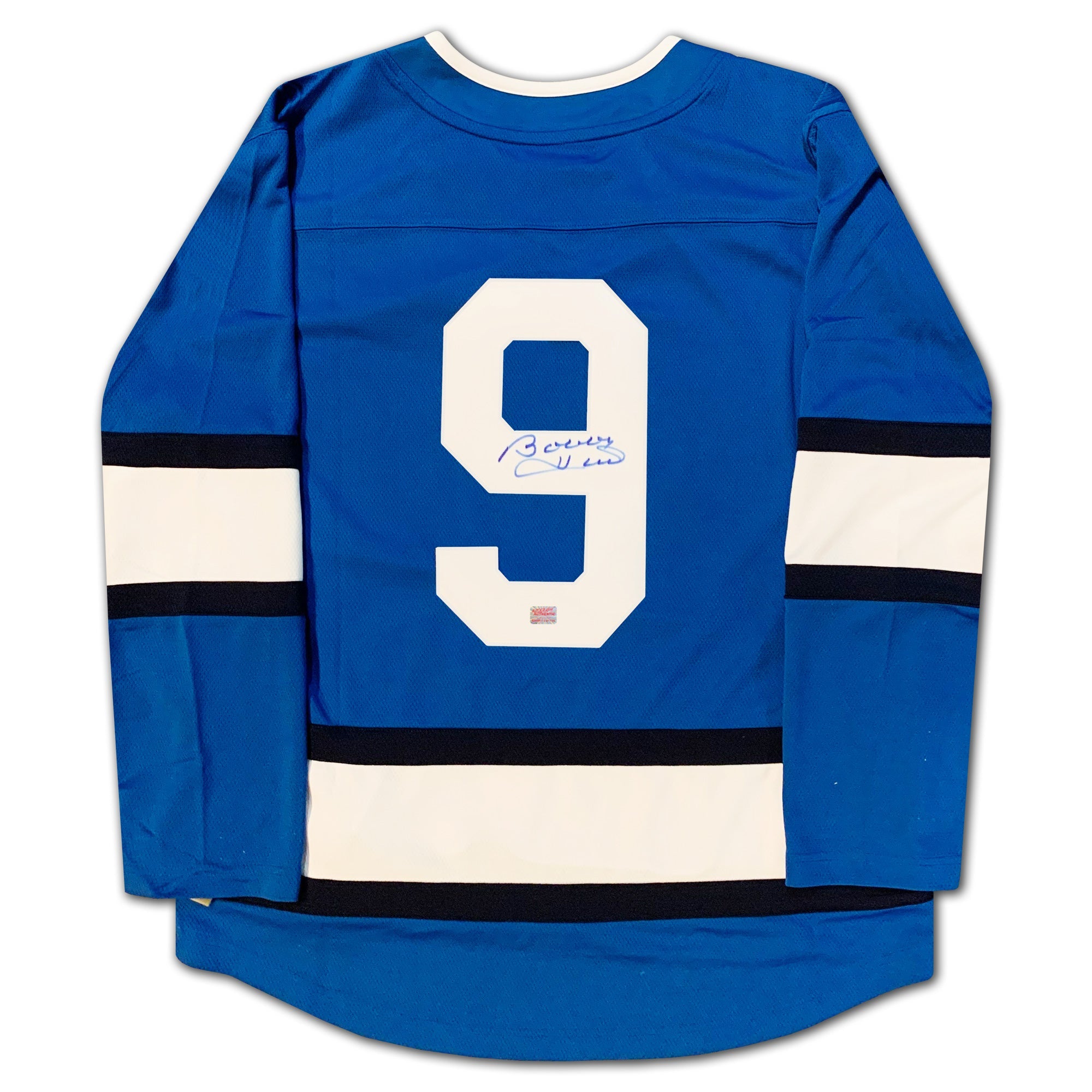 BOBBY HULL AUTOGRAPHED BLUE WINNIPEG JETS ALTERNATE JERSEY - Image 2