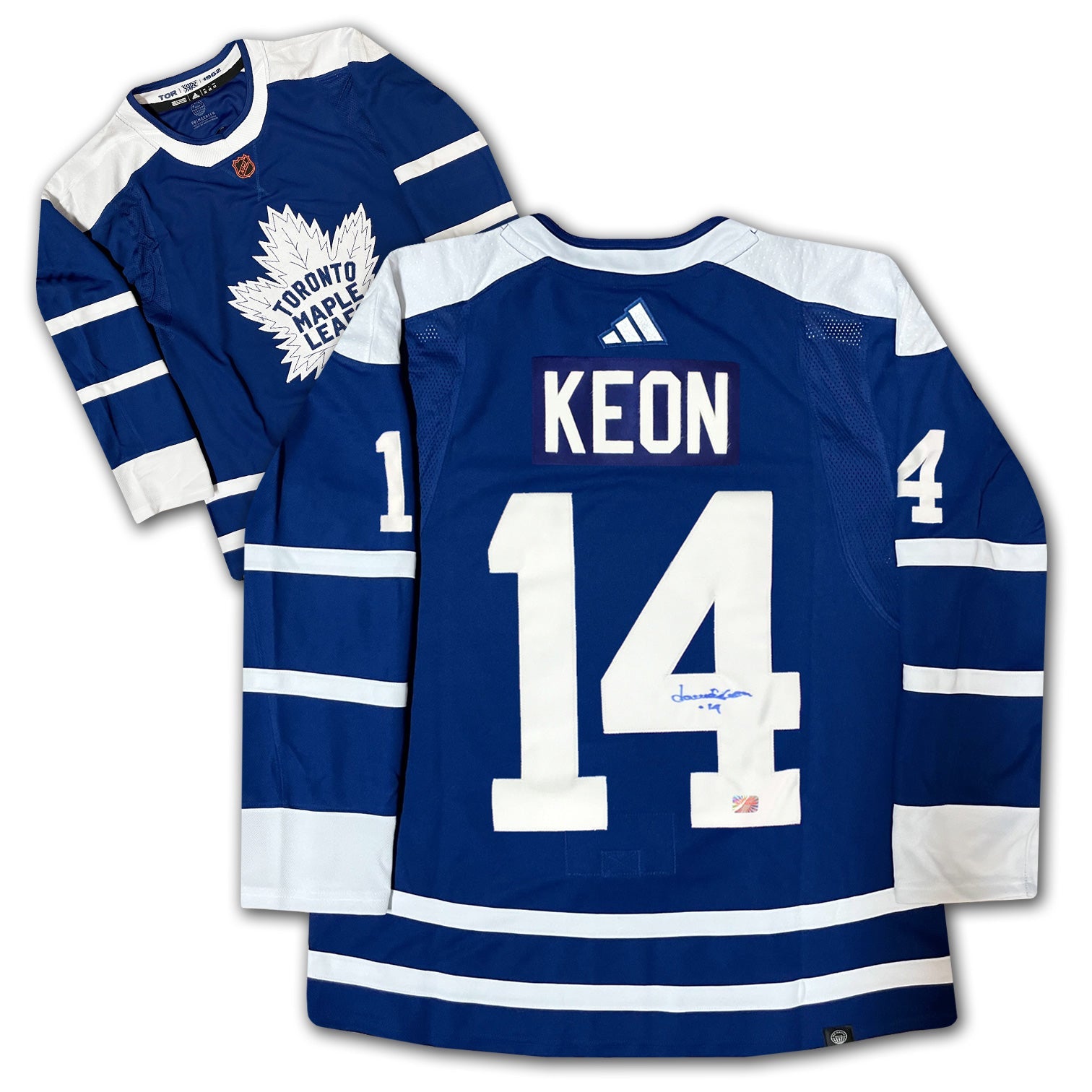 DAVE KEON SIGNED MAPLE LEAFS REVERSE RETRO JERSEY