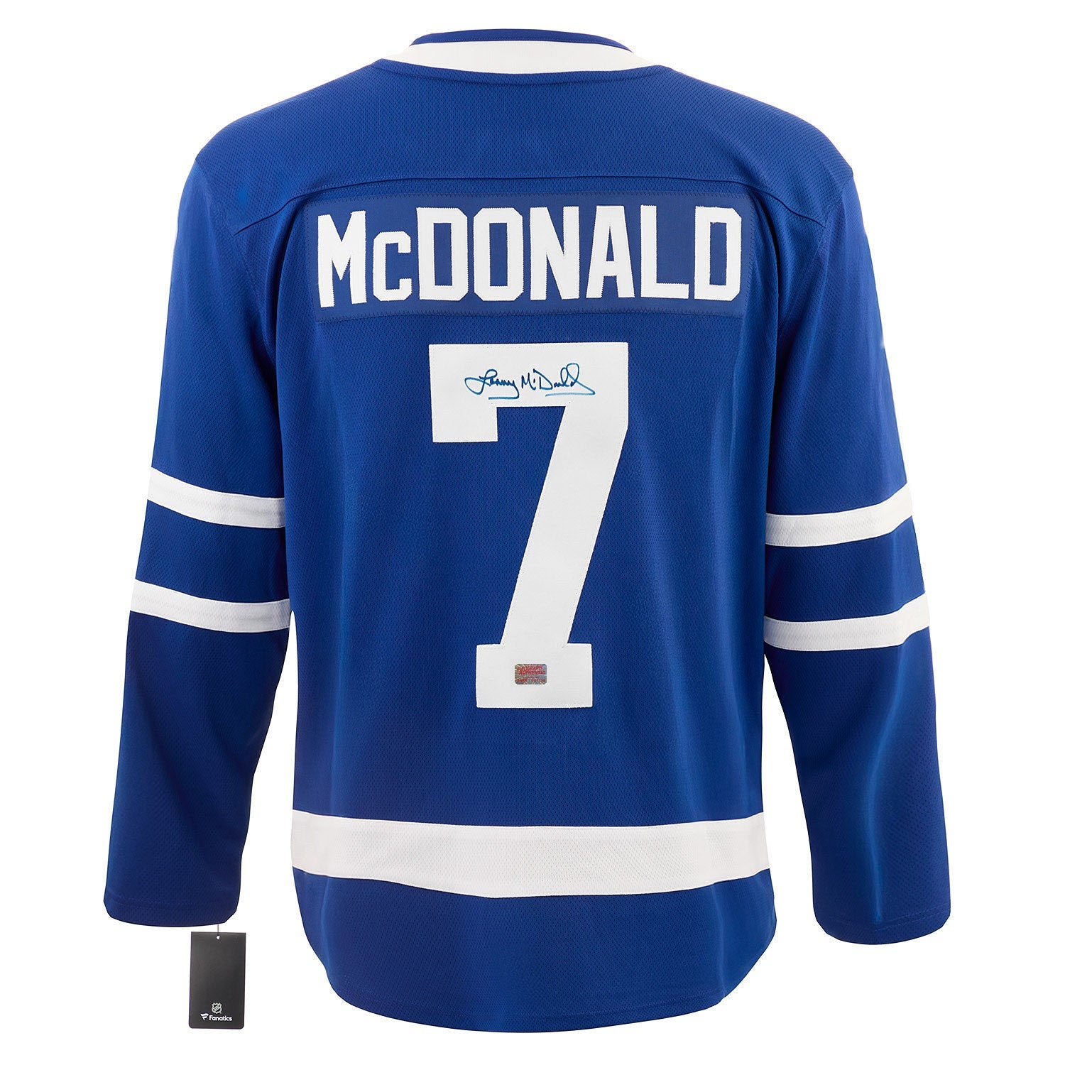 LANNY MCDONALD AUTOGRAPHED TORONTO MAPLE LEAFS BLUE JERSEY